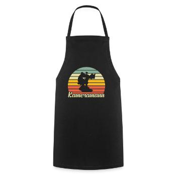 Kameramann Kameraführung Retro Geschenk - Kochschürze - Schwarz - Vorne - AI Model Male 185 dark (185cm)