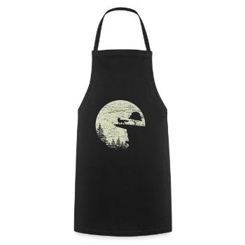 Fox forest wild moon - Cooking Apron - black - Front - AI Model Male 185 dark (185cm)