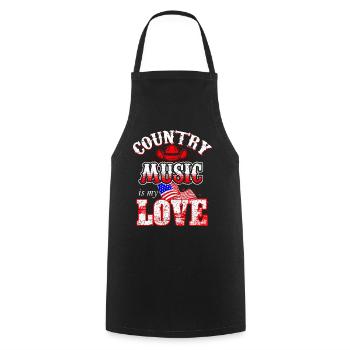 Country music western rodeo cowboy USA - Cooking Apron - black - Front - AI Model Male 185 dark (185cm)