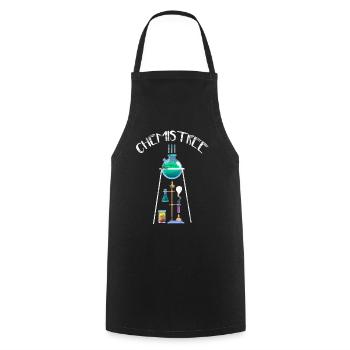 Chemist tree physicist chemistry laboratory assistant teacher - Cooking Apron - black - Front - AI Model Male 185 dark (185cm)