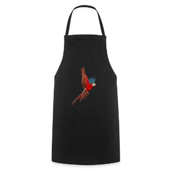 Bunter Papagei Roter Ara Fliegen Fan Geschenk - Kochschürze - Schwarz - Vorne - AI Model Male 185 dark (185cm)