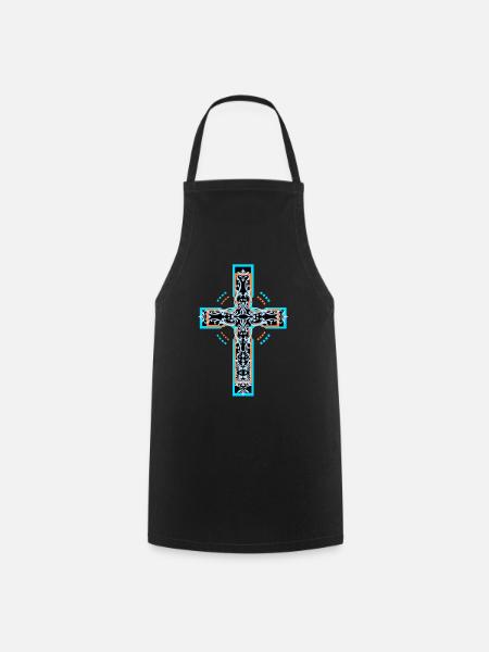 Croix Croix Jésus Eglise Dieu Le Pape Crucifix - Tablier de cuisine - noir