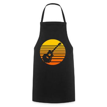 Retro Sonnenuntergang mit Gitarre Design - Kochschürze - Schwarz - Vorne - AI Model Male 185 dark (185cm)
