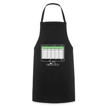 Ordinateur tableur - Tablier de cuisine - noir - Devant - AI Model Male 185 dark (185cm)
