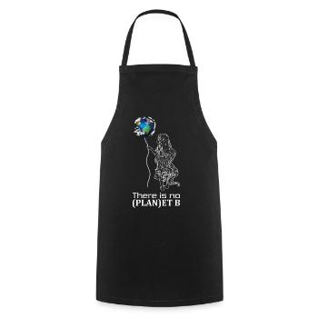 Il n'y a pas de plan B | Planète terre petite fille - Tablier de cuisine - noir - Devant - AI Model Male 185 dark (185cm)