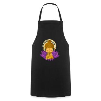 Bouddha Bouddhisme musique DJ musique Tibet moine - Tablier de cuisine - noir - Devant - AI Model Male 185 dark (185cm)