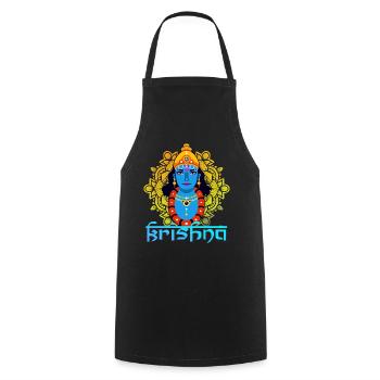 Cadeau de l'hindouisme Krishna Mandala - Tablier de cuisine - noir - Devant - AI Model Male 185 dark (185cm)