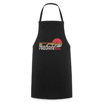 Vegan Veganer Tier Freund Retro Vintage Geschenk - Kochschürze - Schwarz - Vorne - AI Model Male 185 dark (185cm)