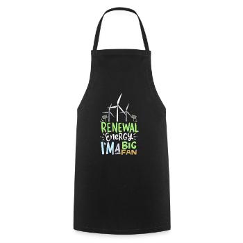 Renewable Energy I'm A Big Fan wind power - Cooking Apron - black - Front - AI Model Male 185 dark (185cm)