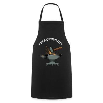 Étincelles et enclume de la forge - Tablier de cuisine - noir - Devant - AI Model Male 185 dark (185cm)