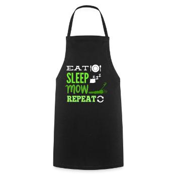 Mowing the lawn mower - Cooking Apron - black - Front - AI Model Male 185 dark (185cm)