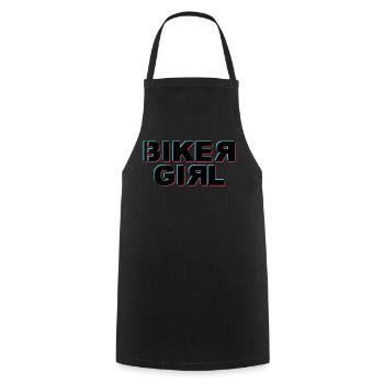 Biker Girl Glitch - Kochschürze - Schwarz - Vorne - AI Model Male 185 dark (185cm)