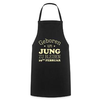 Leap year 29th February 29th birthday present - Cooking Apron - black - Front - AI Model Male 185 dark (185cm)