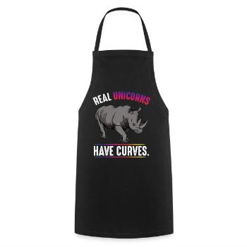 Real Unicorns Have Curves - Kochschürze - Schwarz - Vorne - AI Model Male 185 dark (185cm)