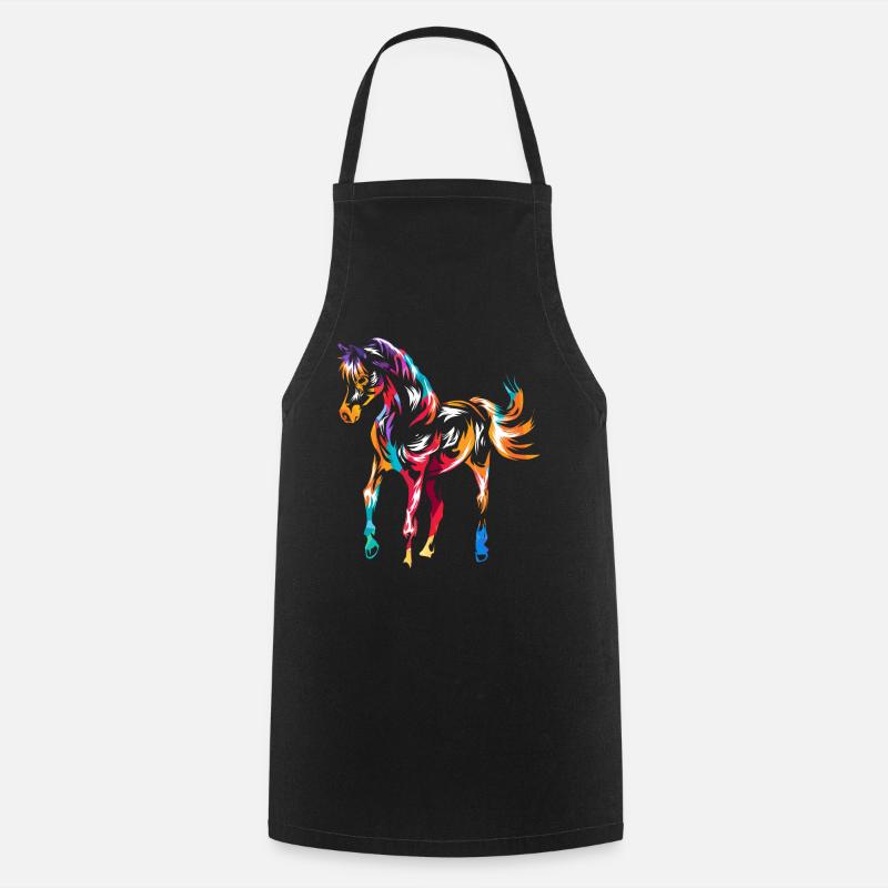 Cheval arabe - Tablier de cuisine - noir