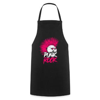 Punk music retro punk rock skull gift - Cooking Apron - black - Front - AI Model Male 185 dark (185cm)