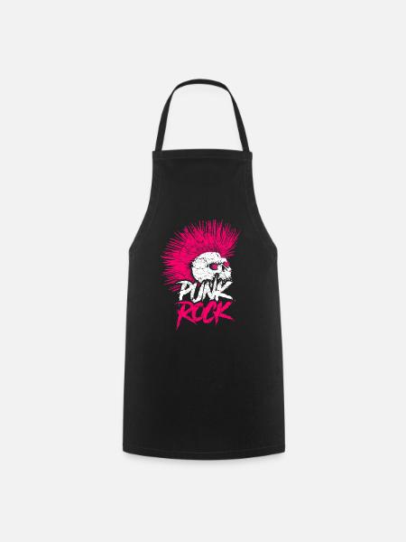 Cadeau de crâne punk rock rétro musique punk - Tablier de cuisine - noir