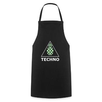 Techno Triangle Pineapple - Cooking Apron - black - Front - AI Model Male 185 dark (185cm)