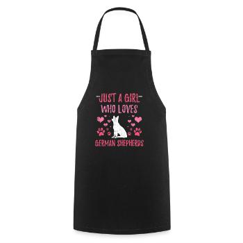 German shepherd dog - Cooking Apron - black - Front - AI Model Male 185 dark (185cm)