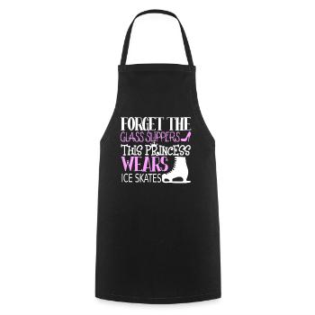 Ice skating gift with funny figure skating shoes - Cooking Apron - black - Front - AI Model Male 185 dark (185cm)