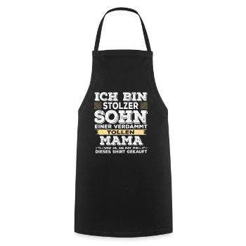 Stolzer Sohn einer verdammt tollen Mama - Kochschürze - Schwarz - Vorne - AI Model Male 185 dark (185cm)