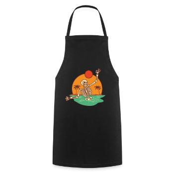 Skeleton Beach Day - Cooking Apron - black - Front - AI Model Male 185 dark (185cm)