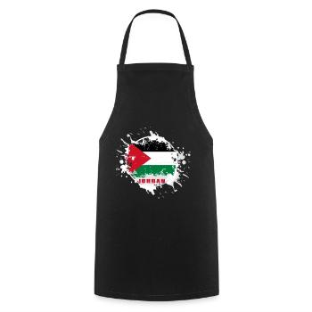 Drapeau de la Jordanie avec blob - Tablier de cuisine - noir - Devant - AI Model Male 185 dark (185cm)