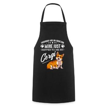 Welsh Corgi - Cooking Apron - black - Front - AI Model Male 185 dark (185cm)
