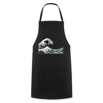 The Wave | Die Welle | Katsushika Hokusai - Kochschürze - Schwarz - Vorne - AI Model Male 185 dark (185cm)