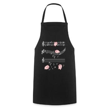 Cochons musicaux sur bâtons - Tablier de cuisine - noir - Devant - AI Model Male 185 dark (185cm)