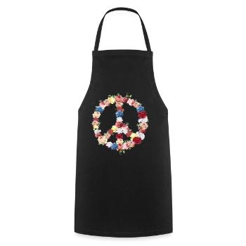 Peace sign - Cooking Apron - black - Front - AI Model Male 185 dark (185cm)