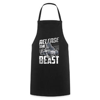 Bodybuilding Strong Man - Cooking Apron - black - Front - AI Model Male 185 dark (185cm)