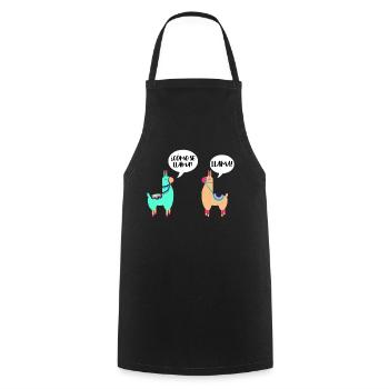 Como Se Llama Alpaca disant costume de lama cadeau - Tablier de cuisine - noir - Devant - AI Model Male 185 dark (185cm)