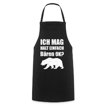 Bären Bär Motiv Lustig Für Damen, Herren, Kinder - Kochschürze - Schwarz - Vorne - AI Model Male 185 dark (185cm)