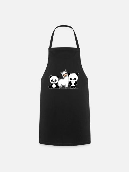 Lama Alpaka Panda Geschenk Damen Herren Kinder - Kochschürze - Schwarz