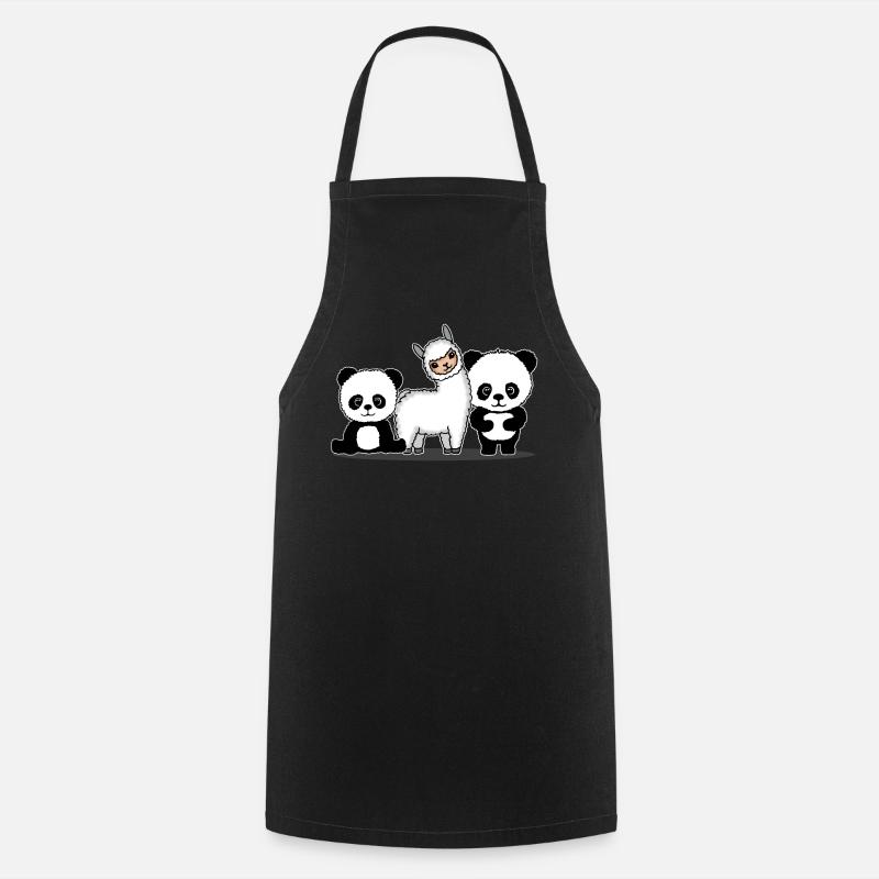 Lama Alpaka Panda Geschenk Damen Herren Kinder - Kochschürze - Schwarz