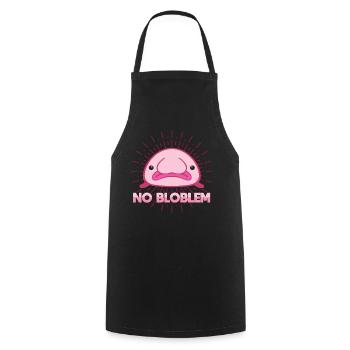 Blobfisch No Bloblem funny motif & gift - Cooking Apron - black - Front - AI Model Male 185 dark (185cm)