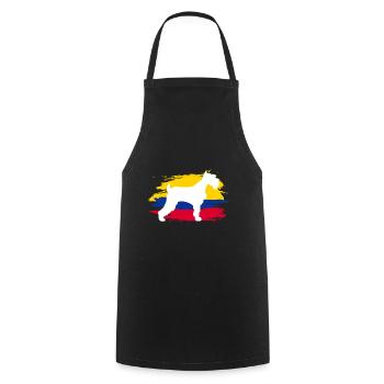 Drapeau de la Colombie et art animalier chien cadeaux - Tablier de cuisine - noir - Devant - AI Model Male 185 dark (185cm)