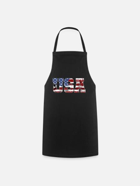 USA American flag - Cooking Apron - black