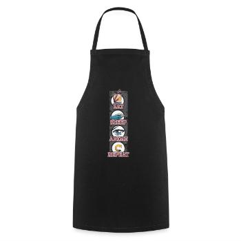 Anime - Cooking Apron - black - Front - AI Model Male 185 dark (185cm)