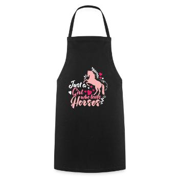 Cheval femme - Tablier de cuisine - noir - Devant - AI Model Male 185 dark (185cm)