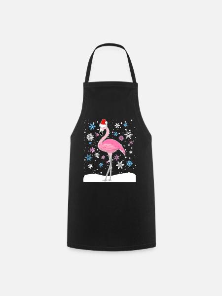 Flamingo cadeau de Noël femmes hommes enfants - Tablier de cuisine - noir