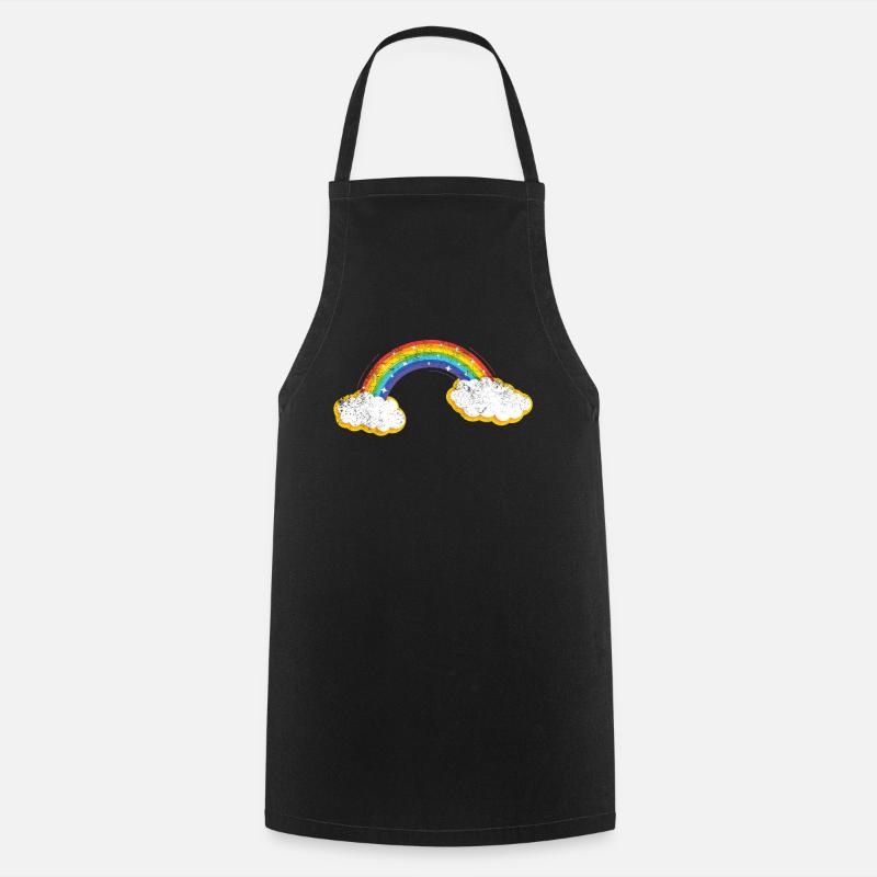 Regenbogen - Kochschürze - Schwarz