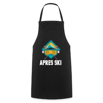 Vacances au ski après ski - Tablier de cuisine - noir - Devant - AI Model Male 185 dark (185cm)