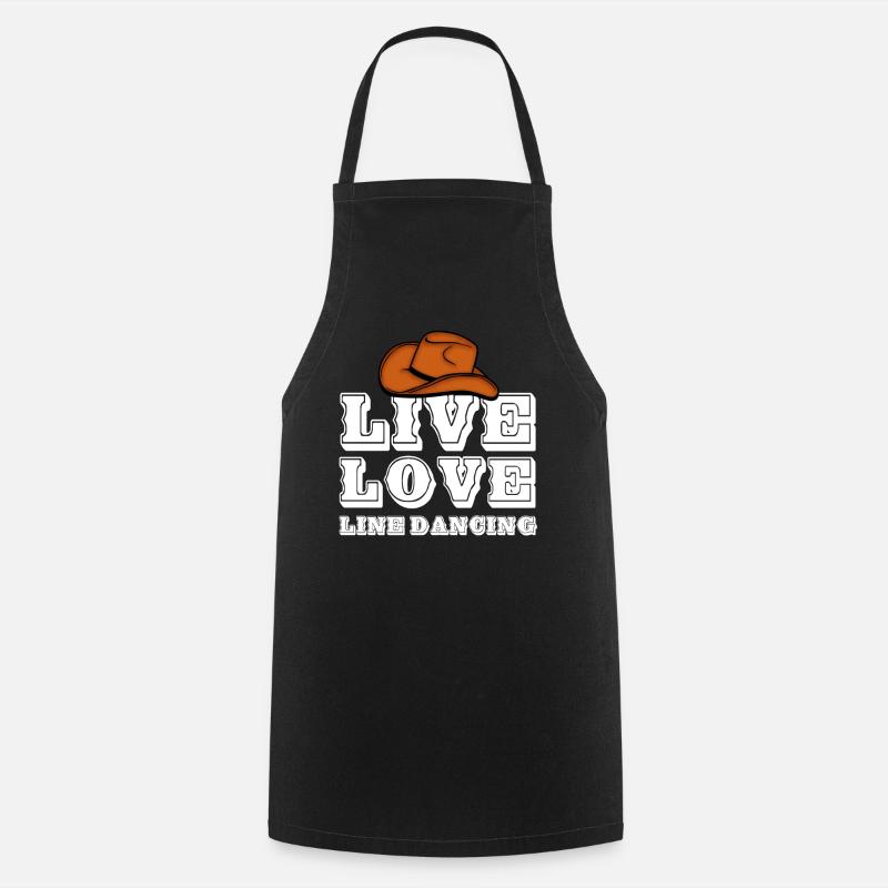 Line dancing, line dancing music - Cooking Apron - black