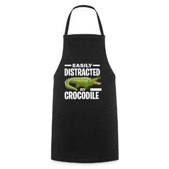 crocodile - Cooking Apron - black - Front - AI Model Male 185 dark (185cm)