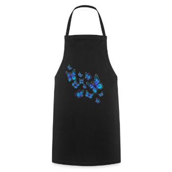 Butterfly Flying - Cooking Apron - black - Front - AI Model Male 185 dark (185cm)