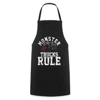 Monster Trucks - Cooking Apron - black - Front - AI Model Male 185 dark (185cm)