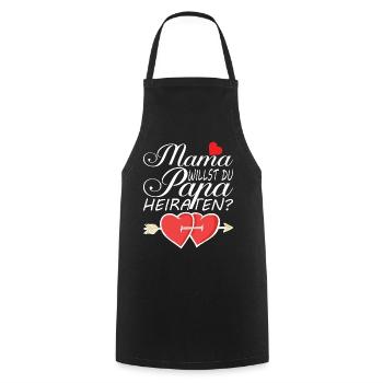 MAMA WILLST DU PAPA HEIRATEN - Kochschürze - Schwarz - Vorne - AI Model Male 185 dark (185cm)