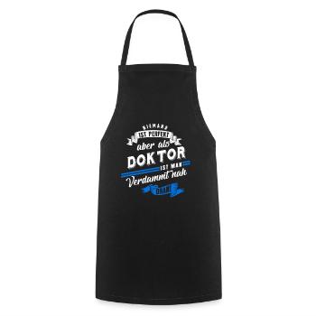 Doktor Doktortitel Doktorarbeit - Kochschürze - Schwarz - Vorne - AI Model Male 185 dark (185cm)